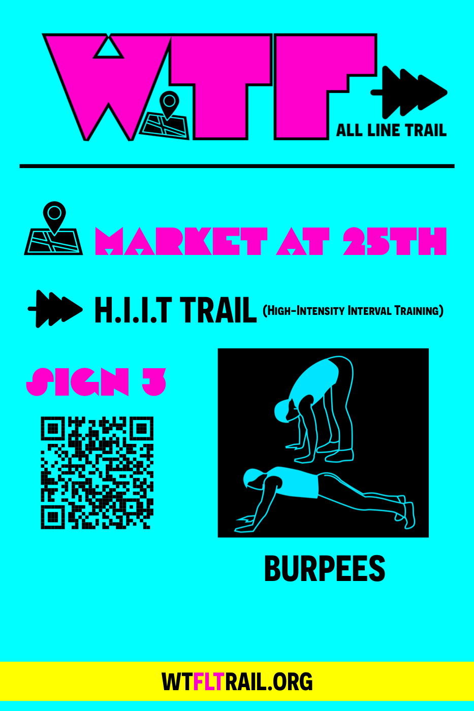 Sign 3 Burpees graphic